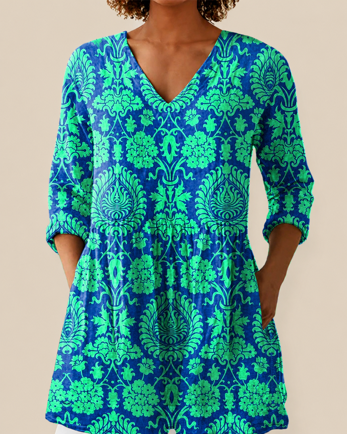 Romy | Blusa larga con estampado llamativo