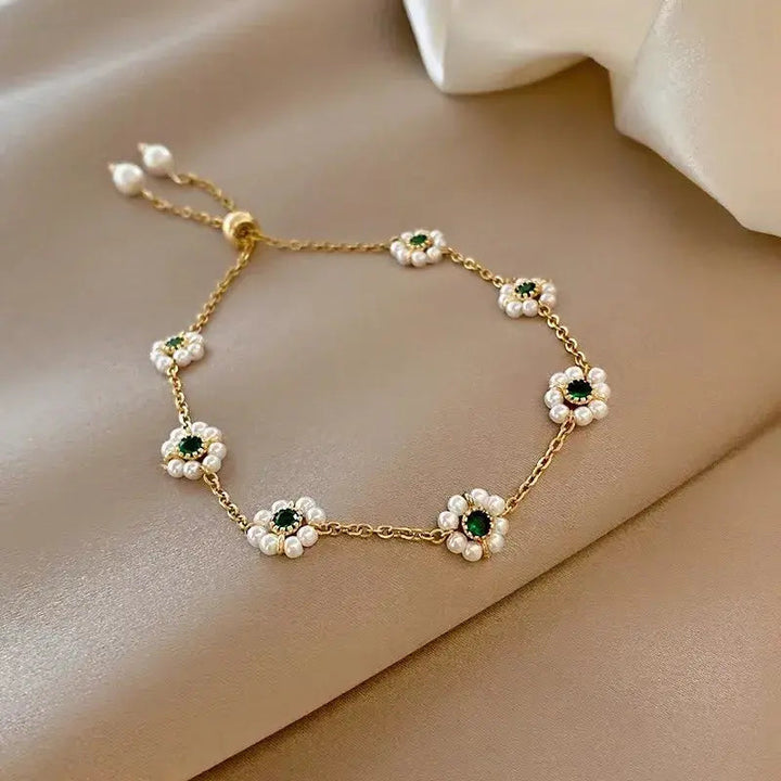Pulsera elegante con cristales verdes - Zelira