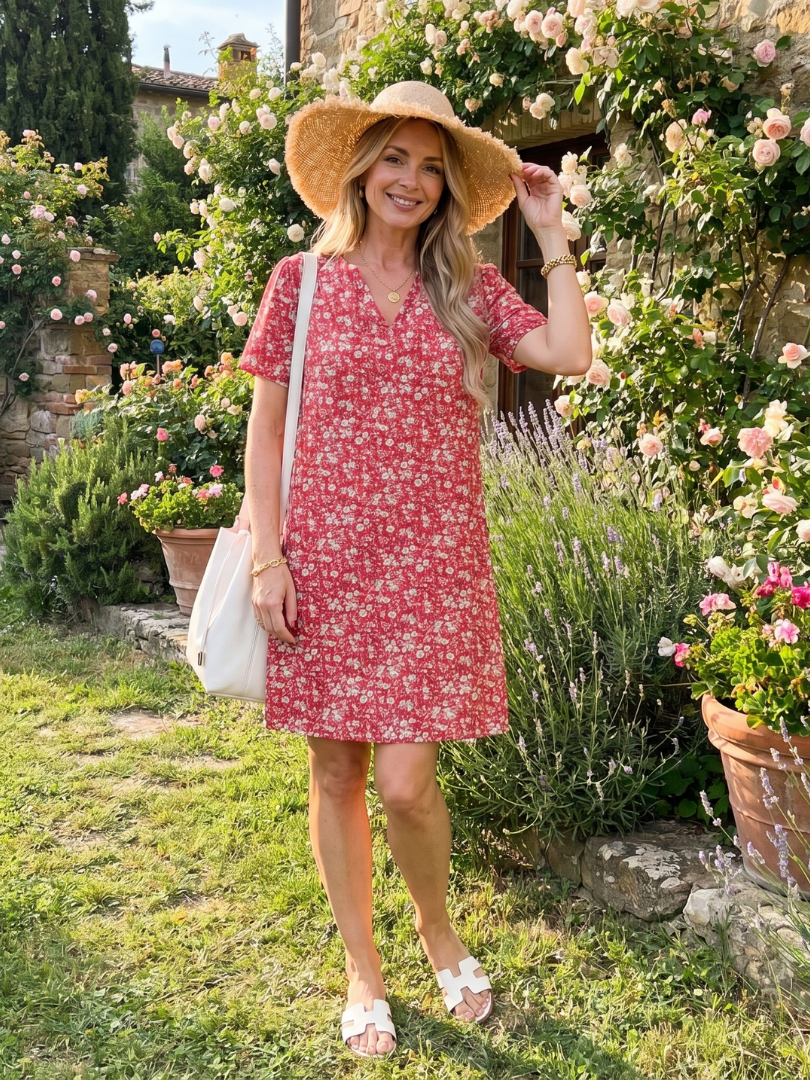 Friederike | Vestido con escote de pico y estampado