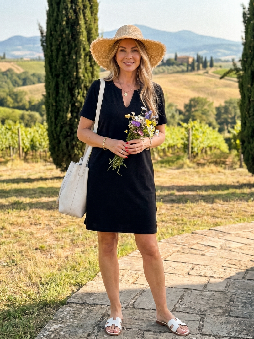 Friederike | Vestido con escote de pico y estampado
