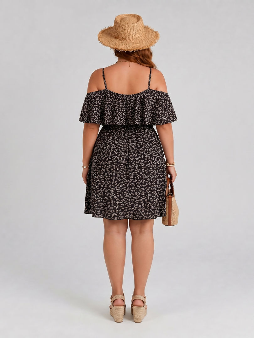Henrike | Vestido cold-shoulder con volantes