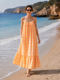 Vestido de Verano de Muselina, Hojas de Palmera, 2 colores
