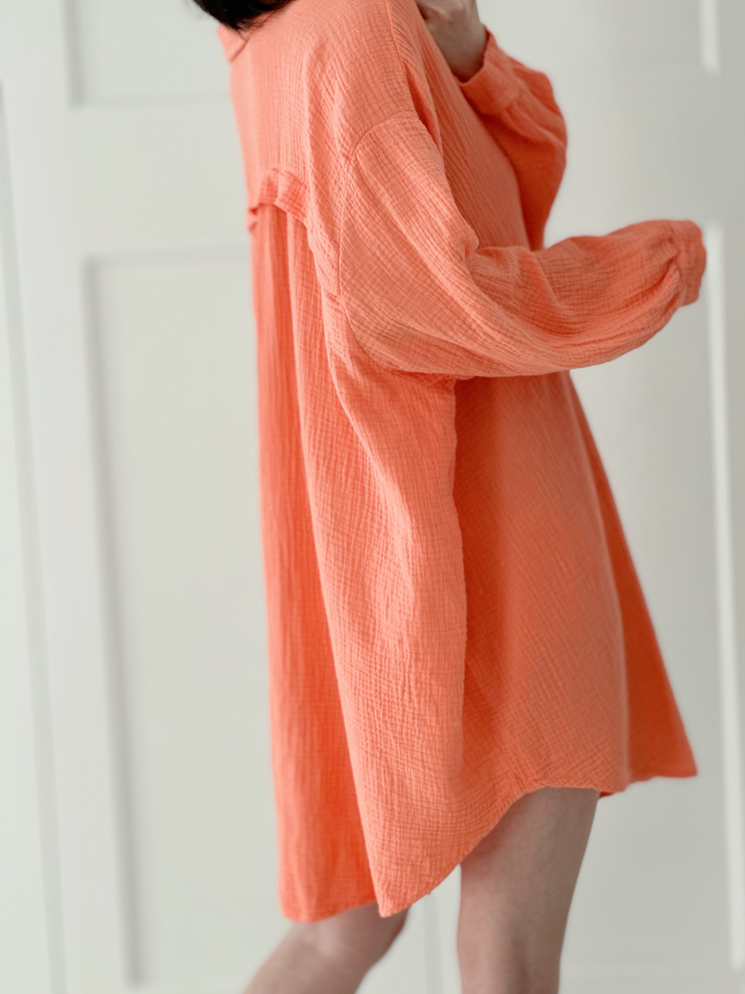 Blusa de muselina, oversize larga, 32 colores