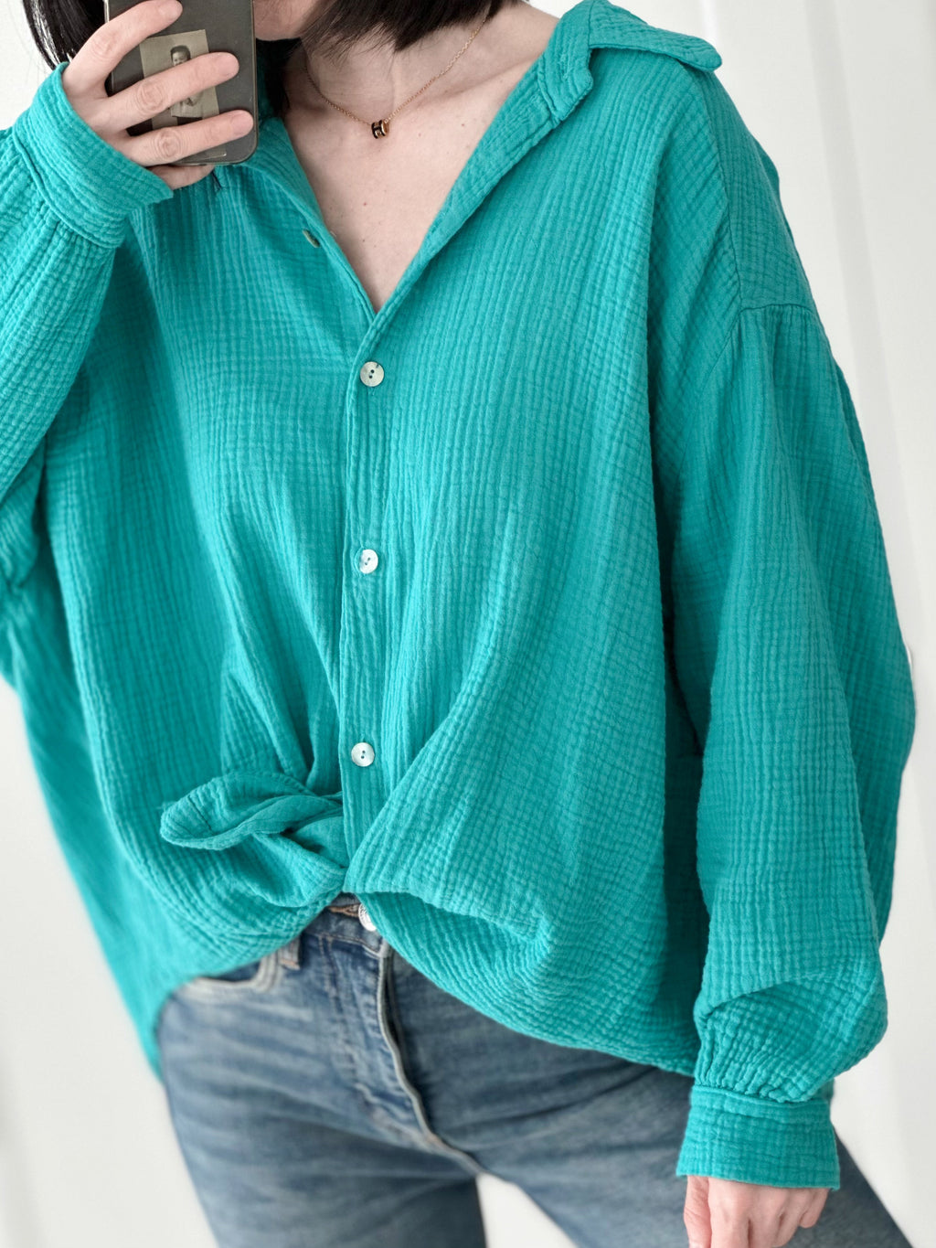 Blusa de muselina, regular, 34 colores