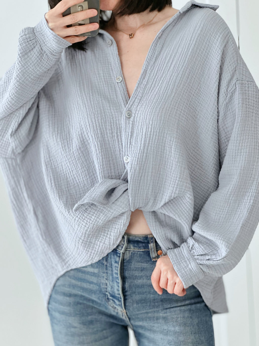 Blusa de muselina, regular, 34 colores