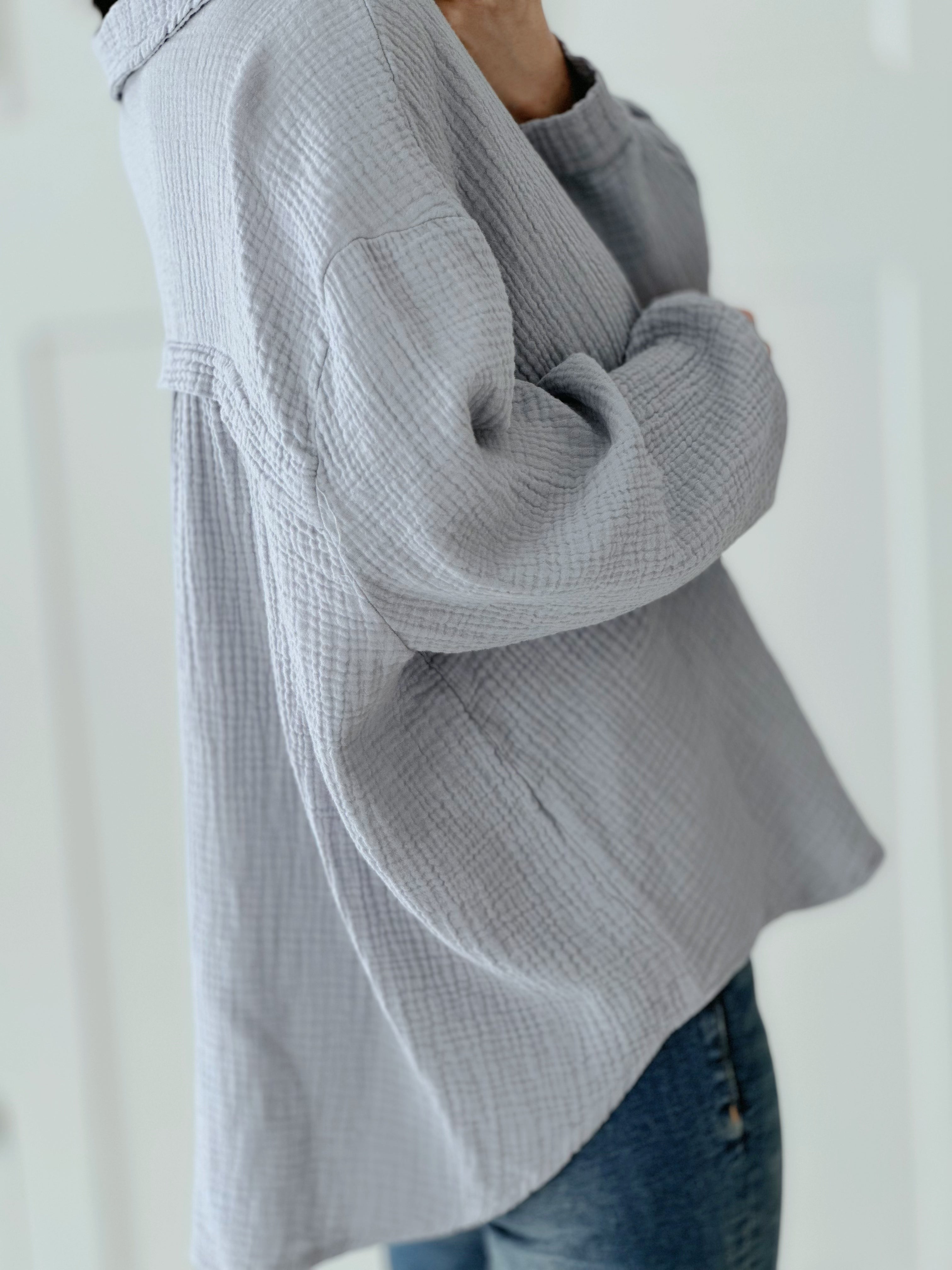 Blusa de muselina, regular, 34 colores