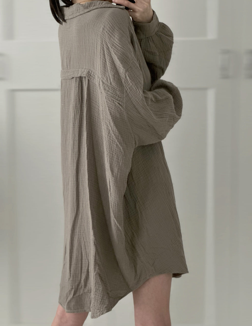 Blusa de muselina, oversize larga, 32 colores