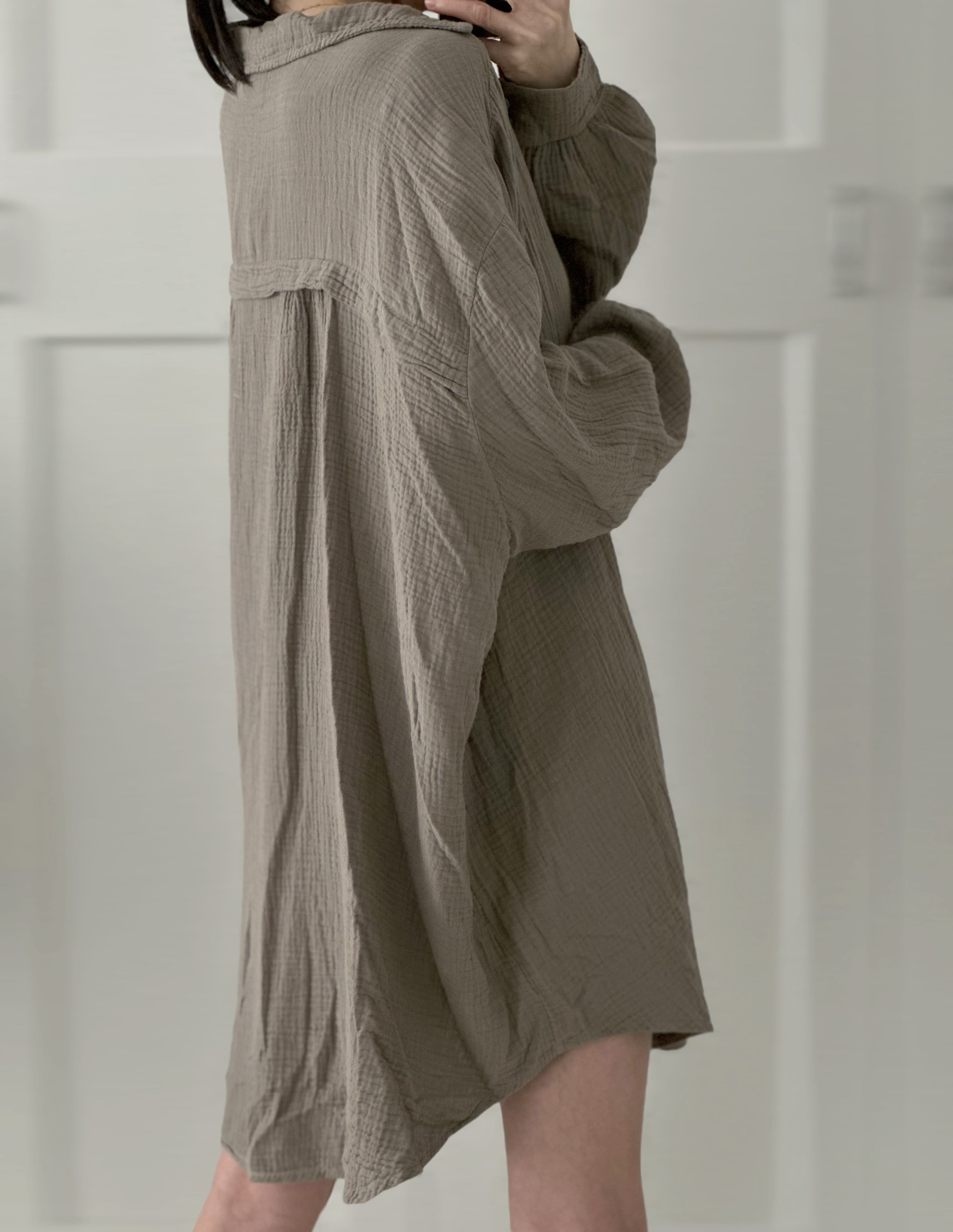 Blusa de muselina, oversize larga, 32 colores