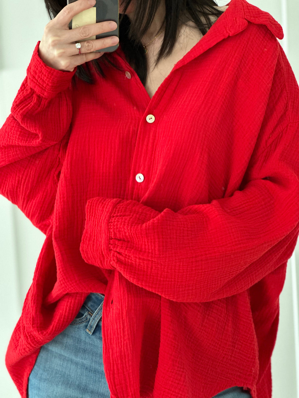 Blusa de muselina, regular, 34 colores