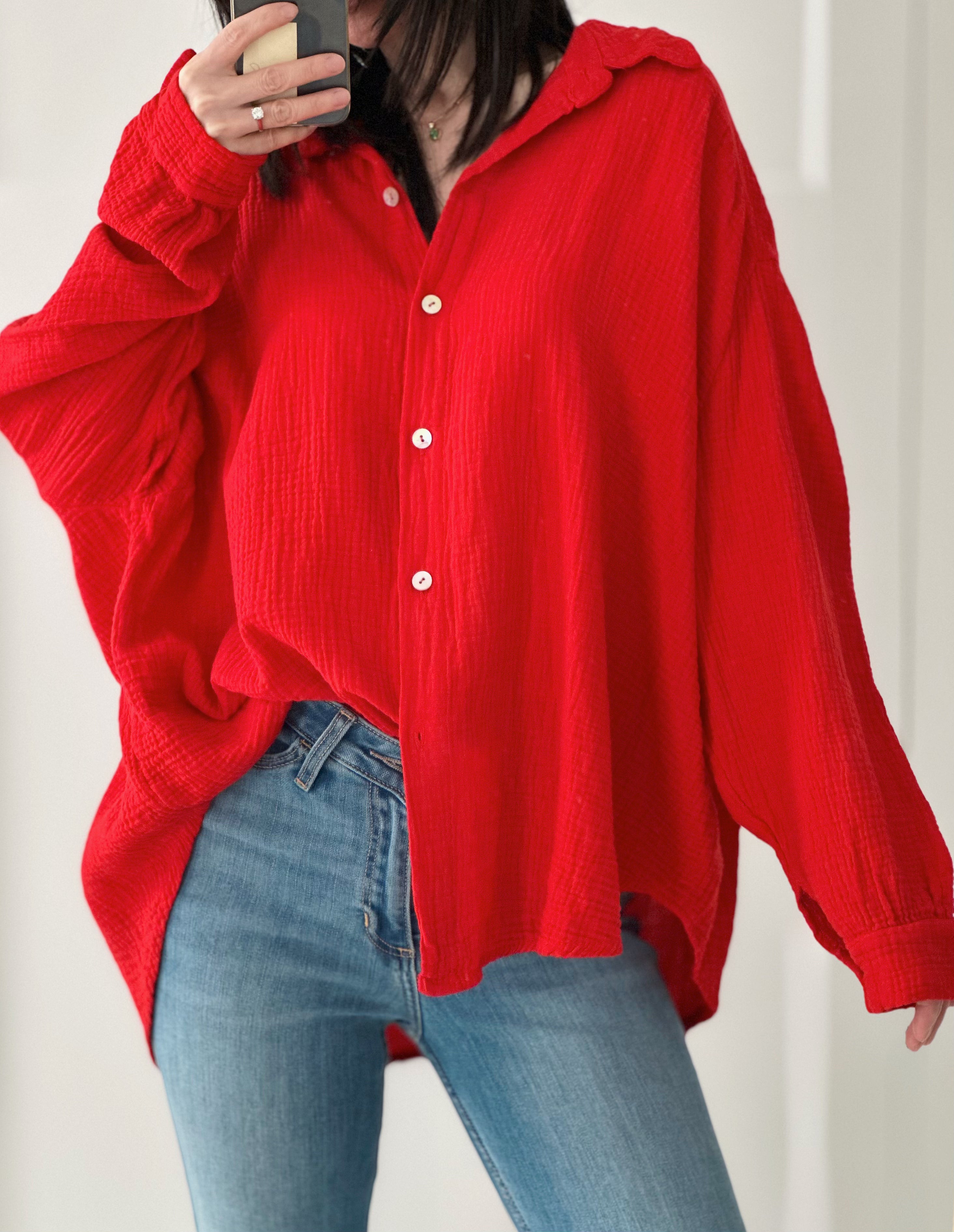 Blusa de muselina, regular, 34 colores
