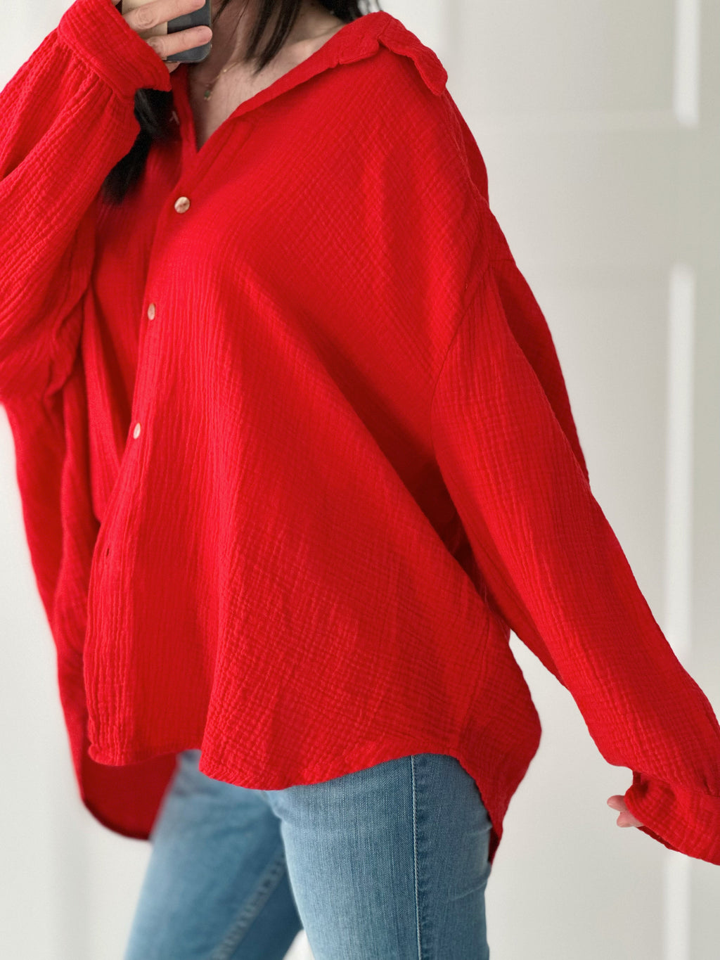 Blusa de muselina, regular, 34 colores