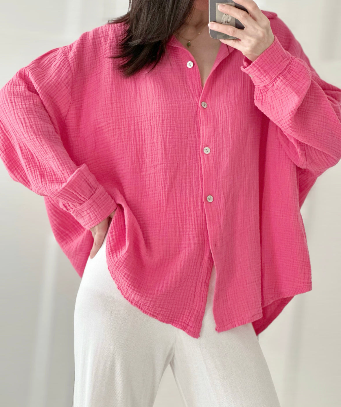 Blusa de muselina, regular, 34 colores