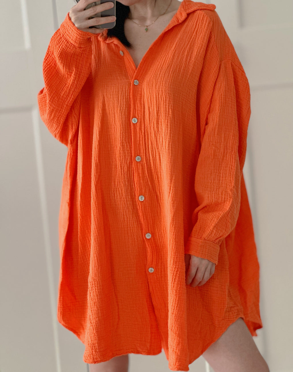 Blusa de muselina, oversize larga, 32 colores
