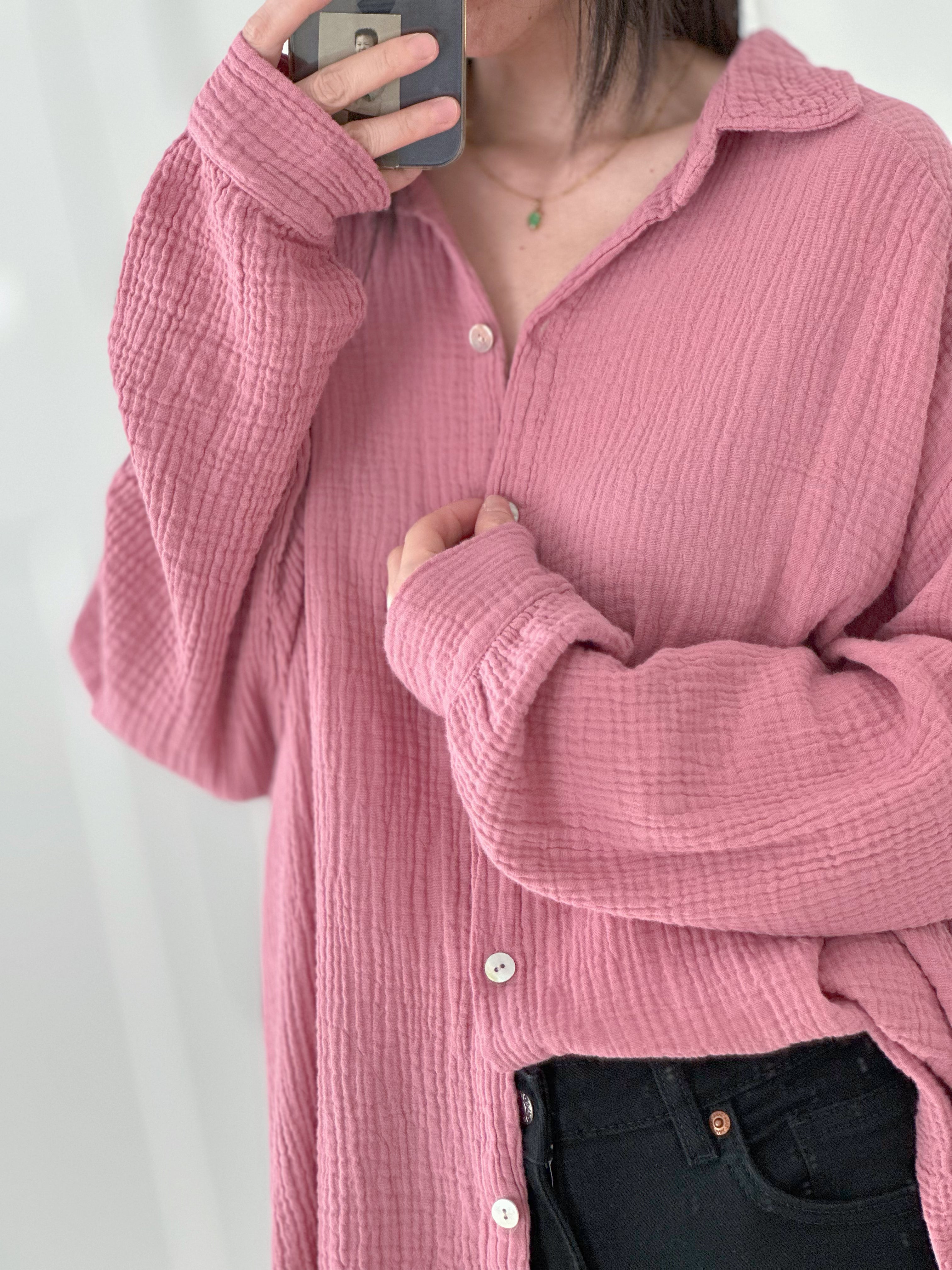 Blusa de muselina, regular, 34 colores