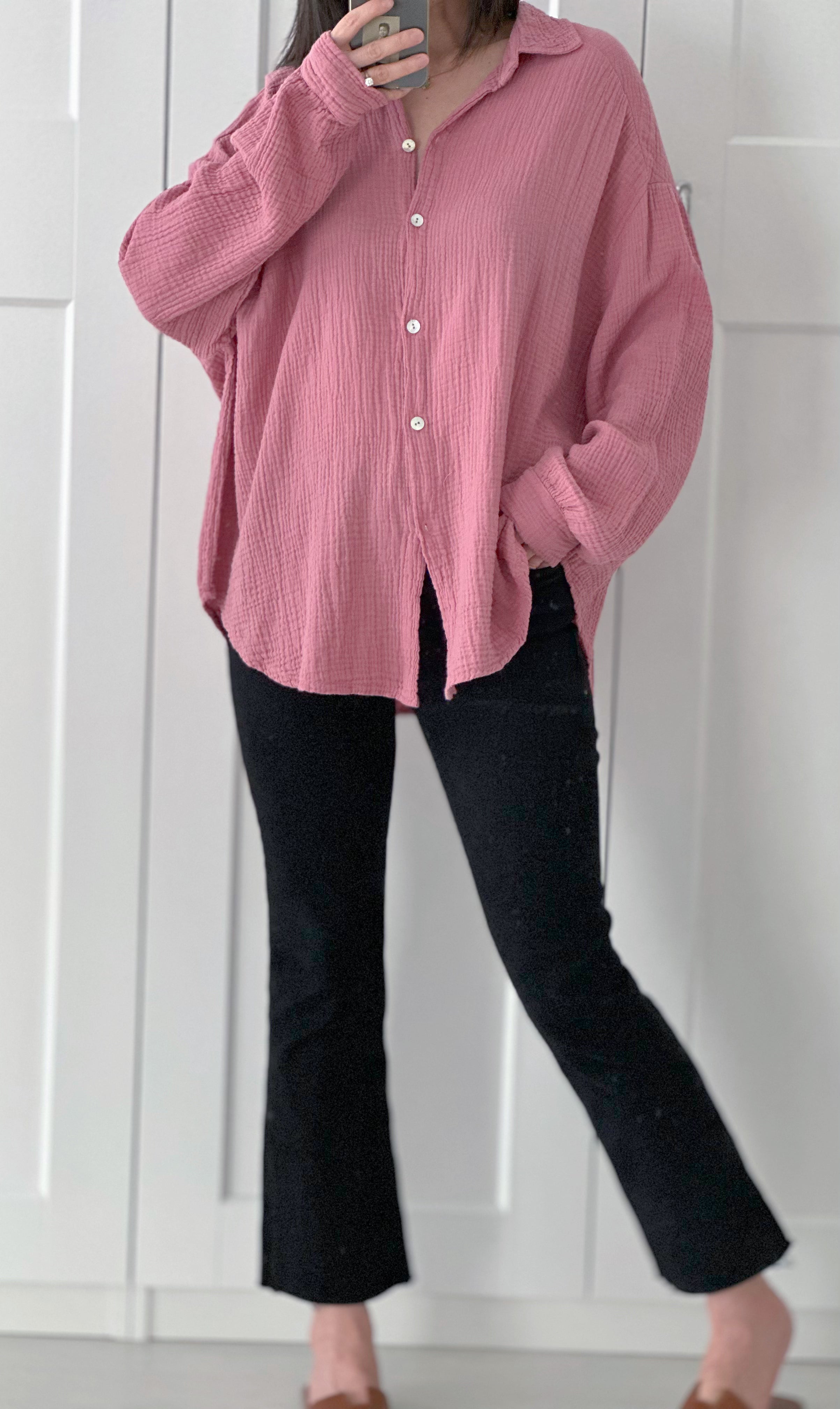 Blusa de muselina, regular, 34 colores