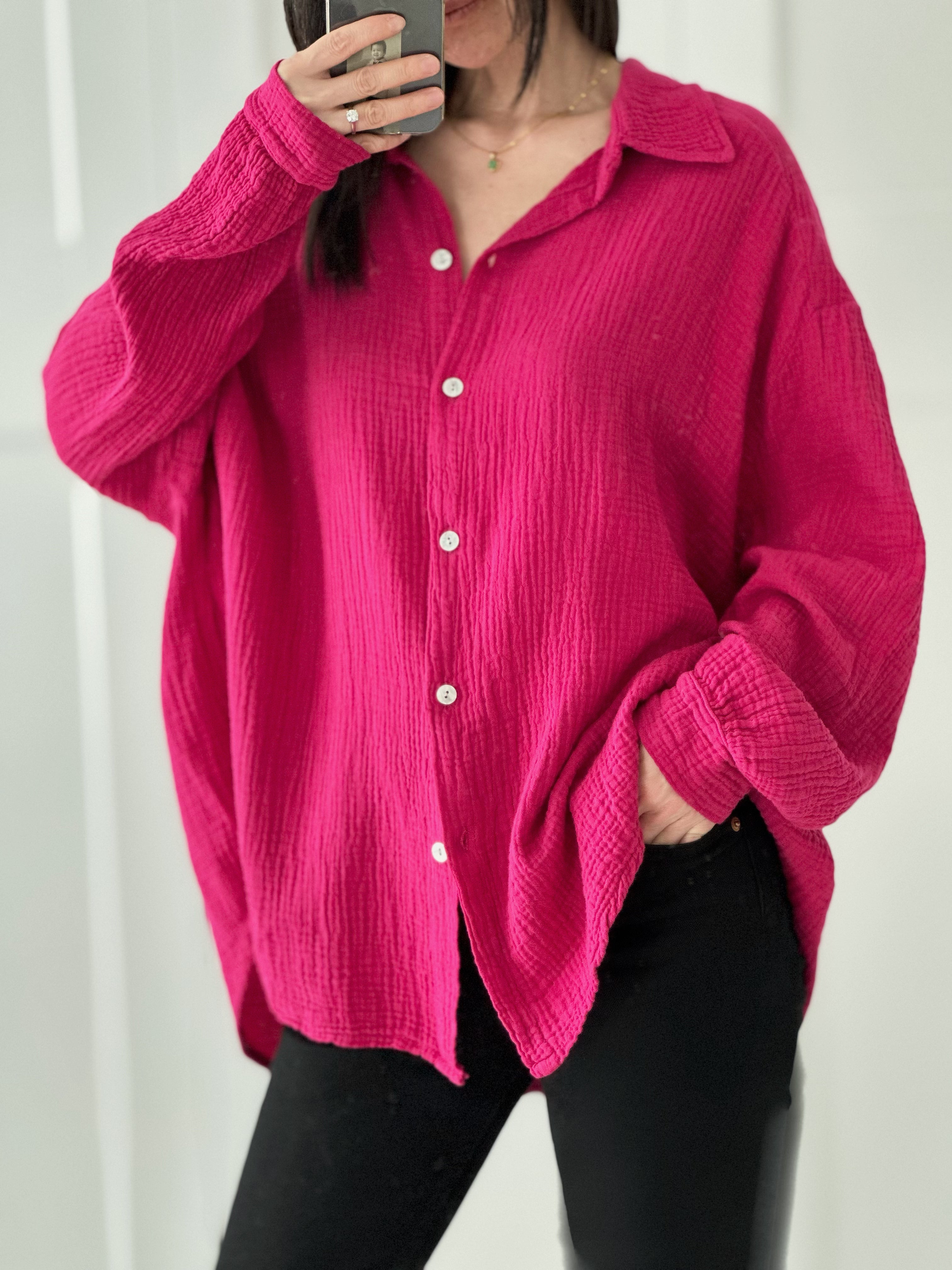 Blusa de muselina, regular, 34 colores