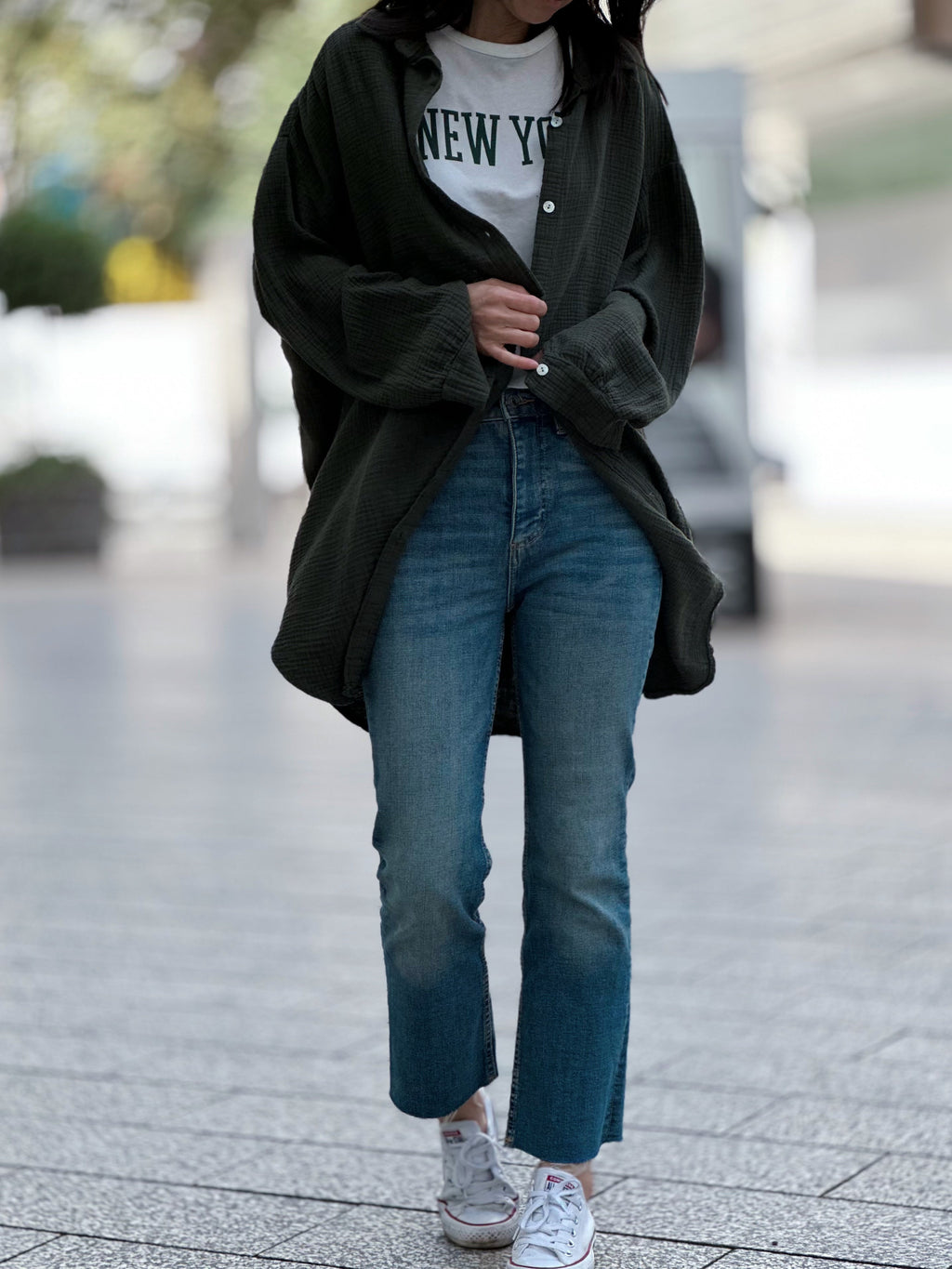 Blusa de muselina, oversize larga, 32 colores