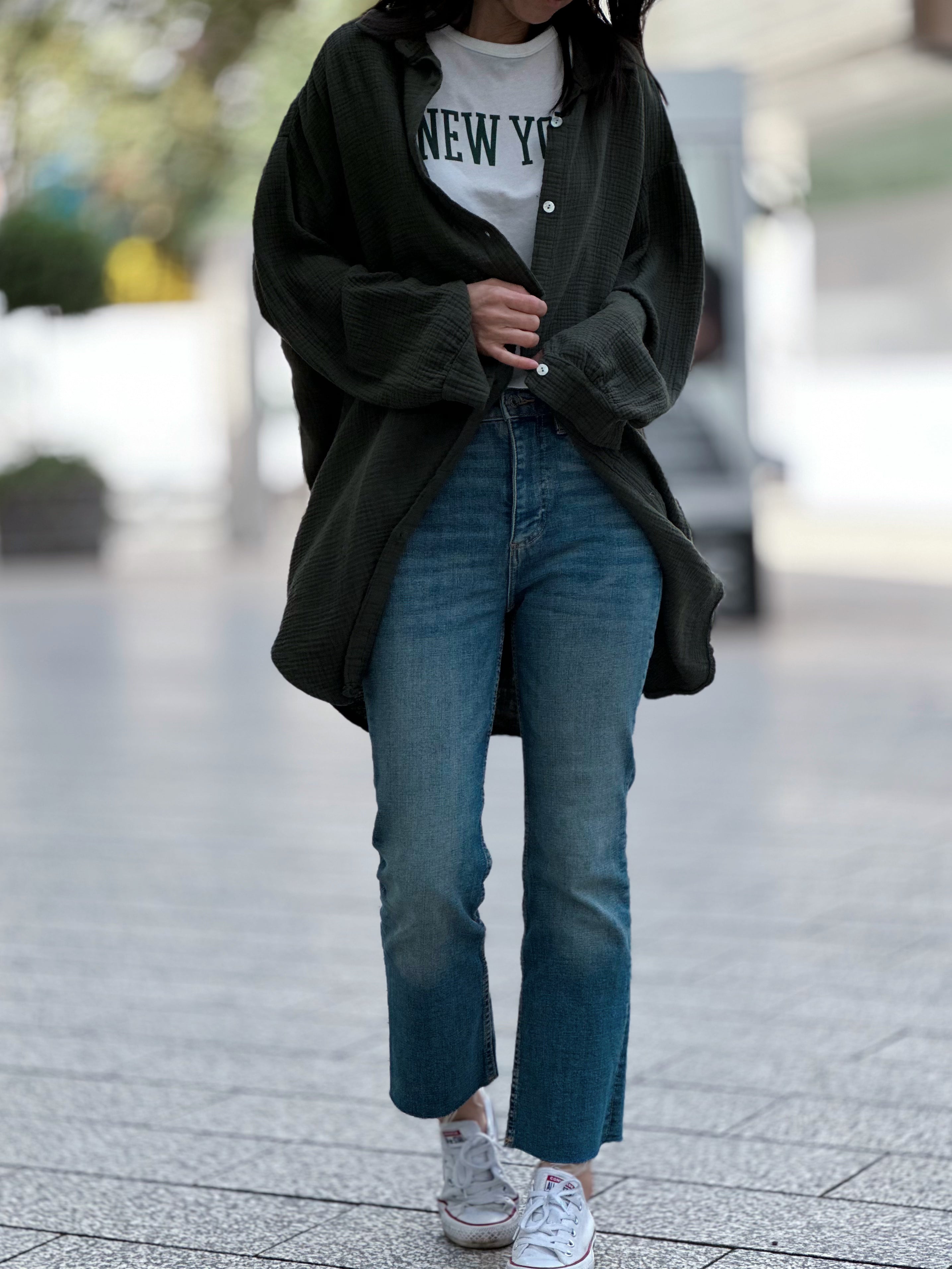 Blusa de muselina, oversize larga, 32 colores