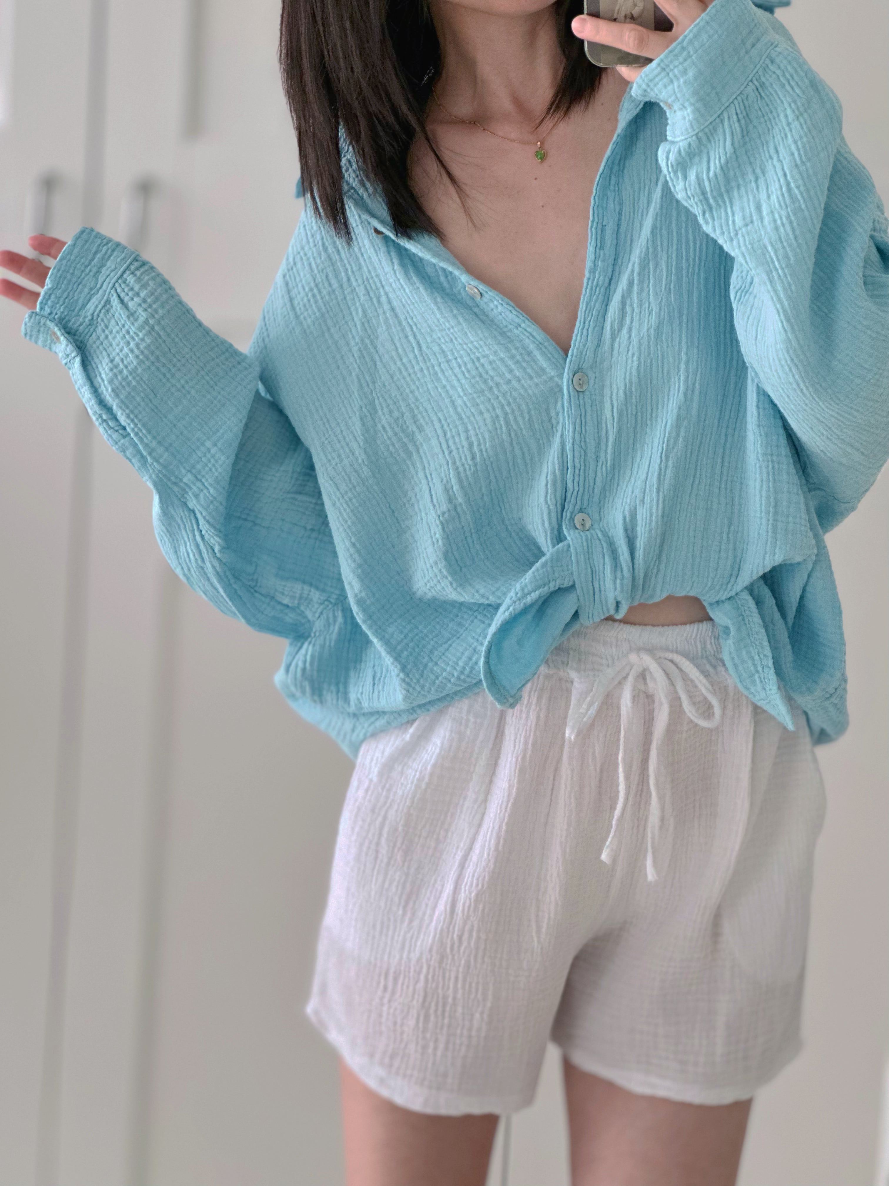 Blusa de muselina, regular, 34 colores