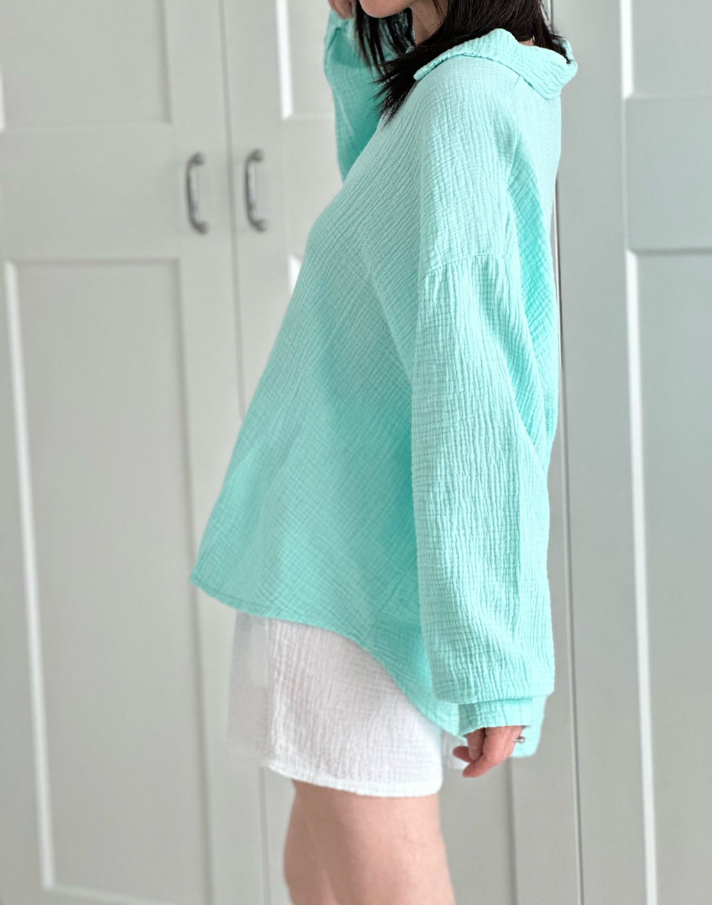 Blusa de muselina, regular, 34 colores