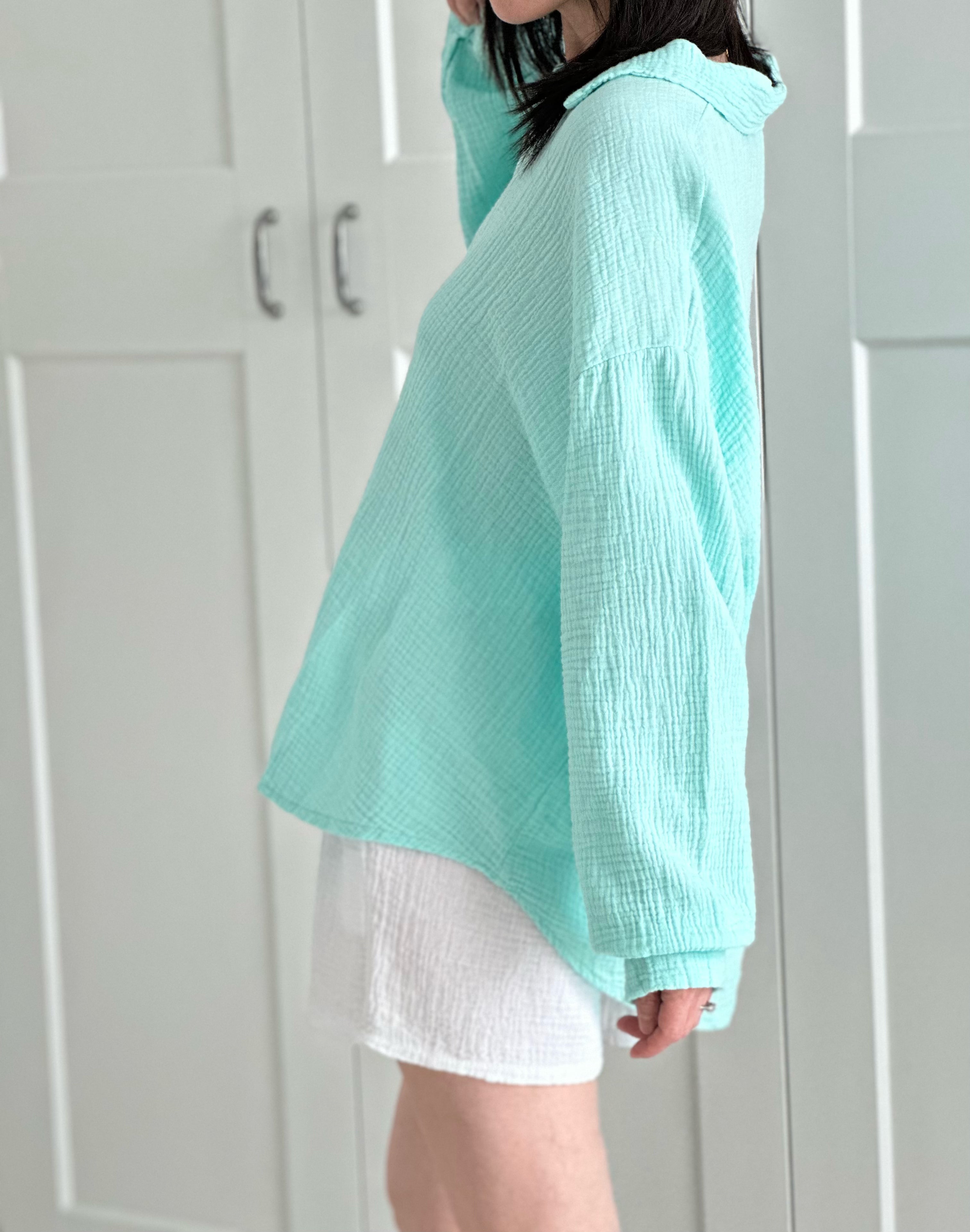 Blusa de muselina, regular, 34 colores