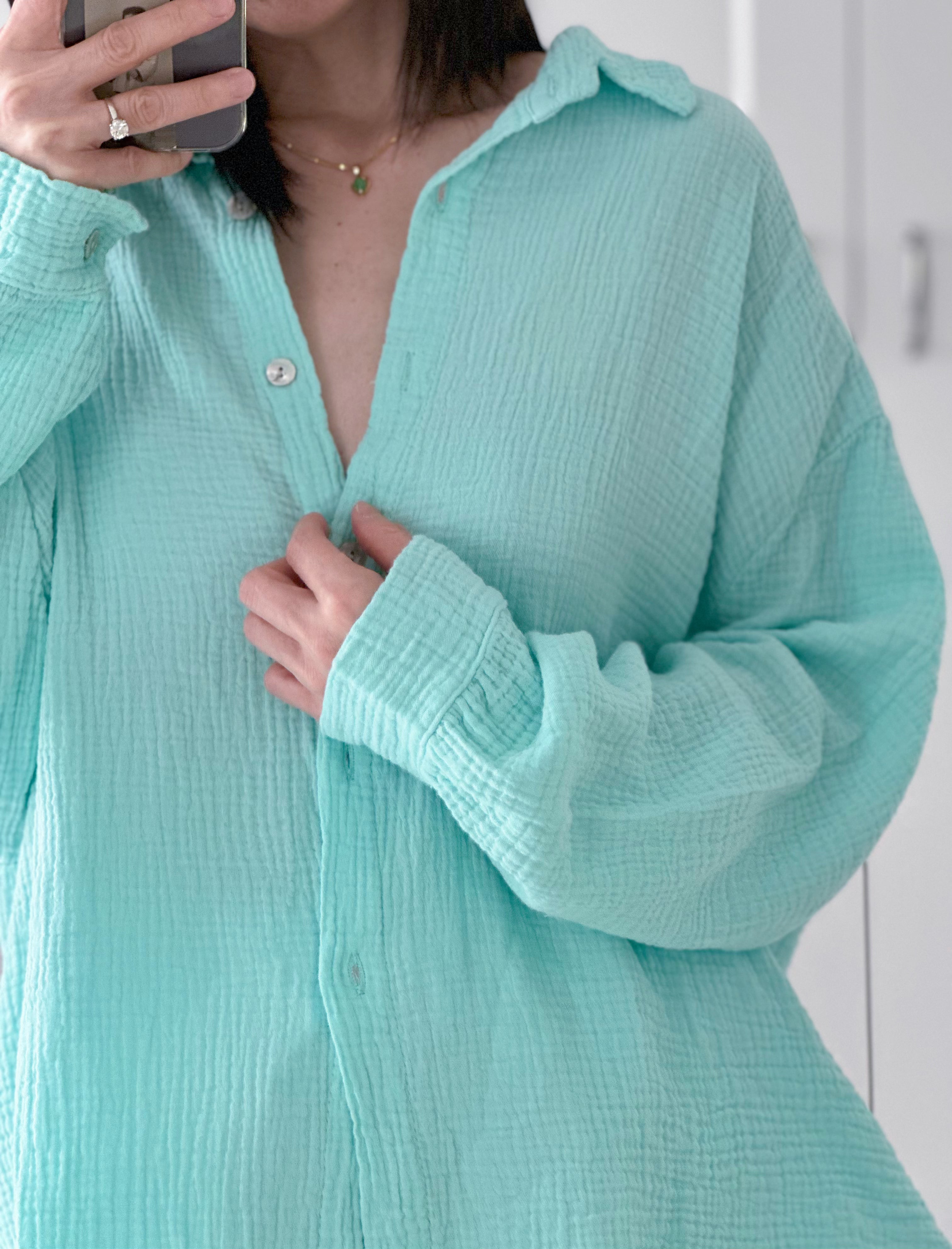 Blusa de muselina, regular, 34 colores