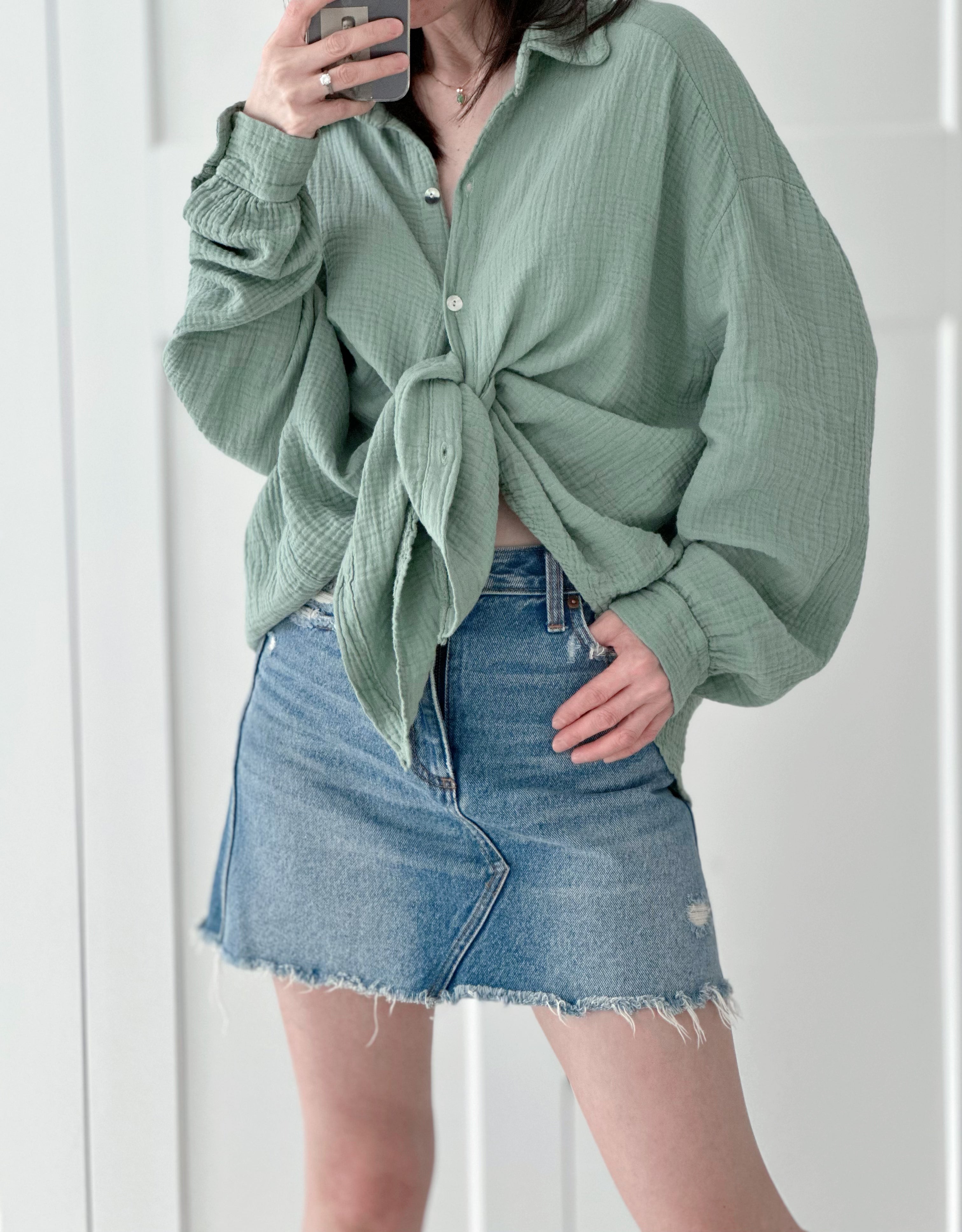 Blusa de muselina, regular, 34 colores