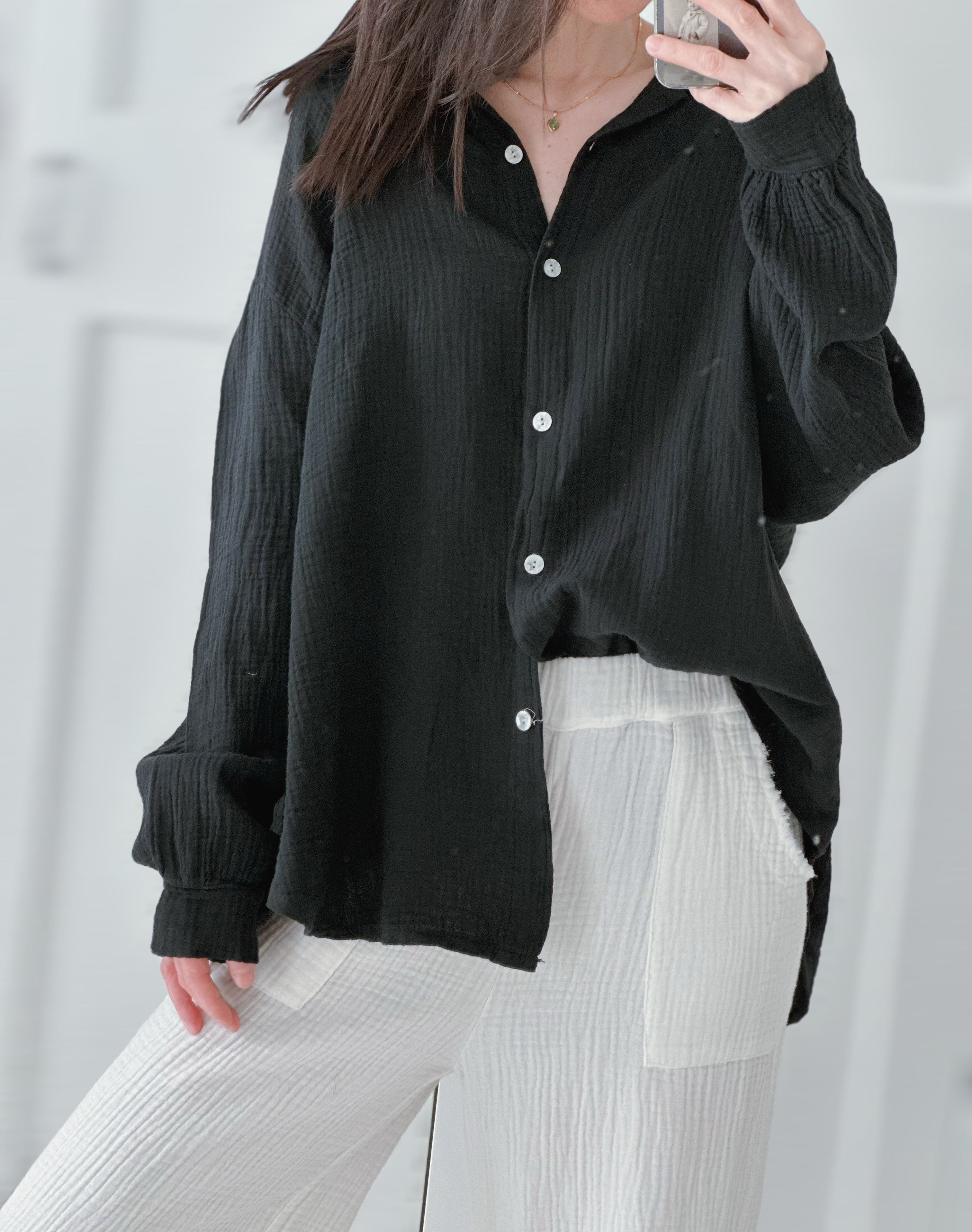 Blusa de muselina, regular, 34 colores