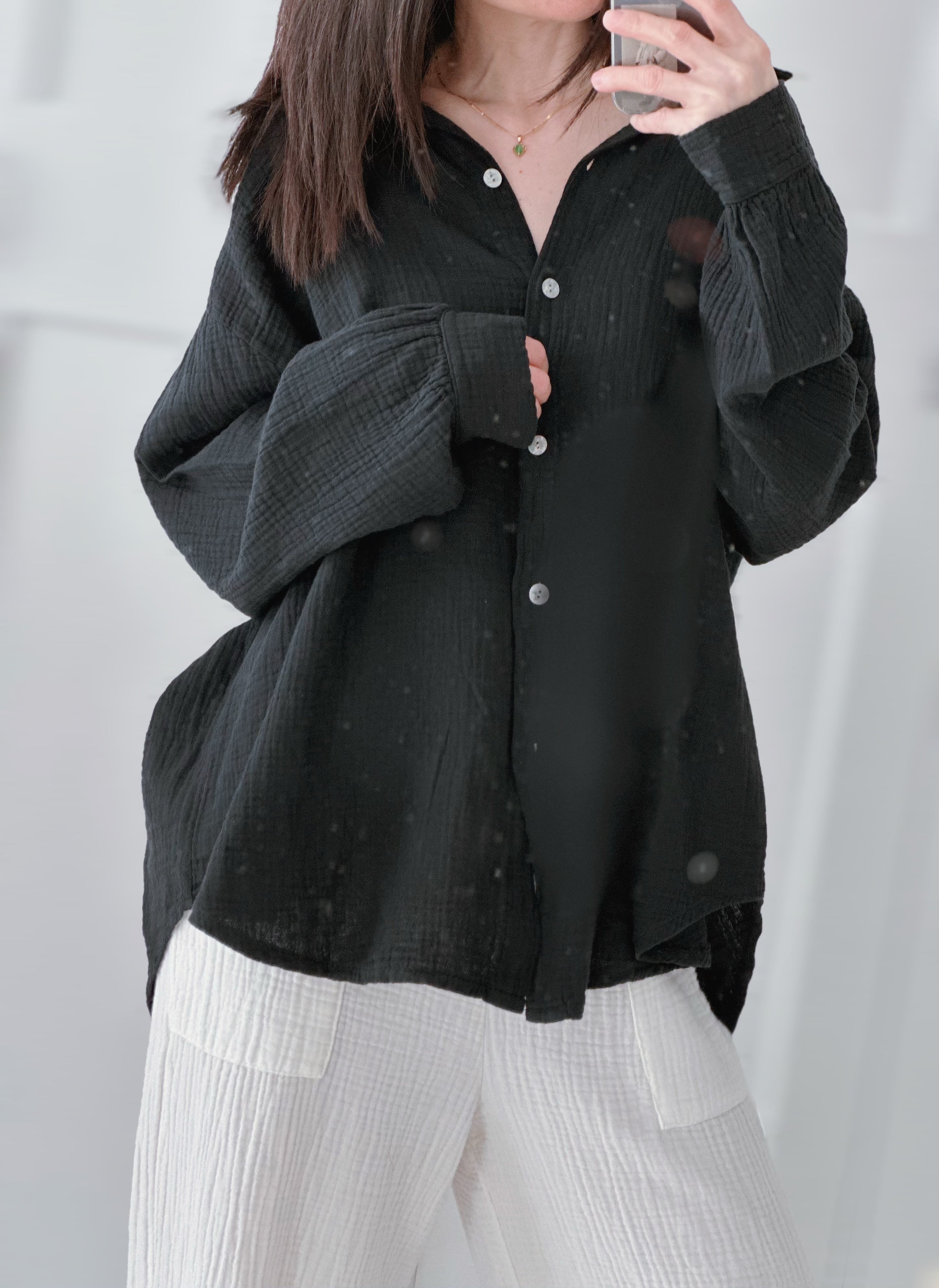 Blusa de muselina, regular, 34 colores