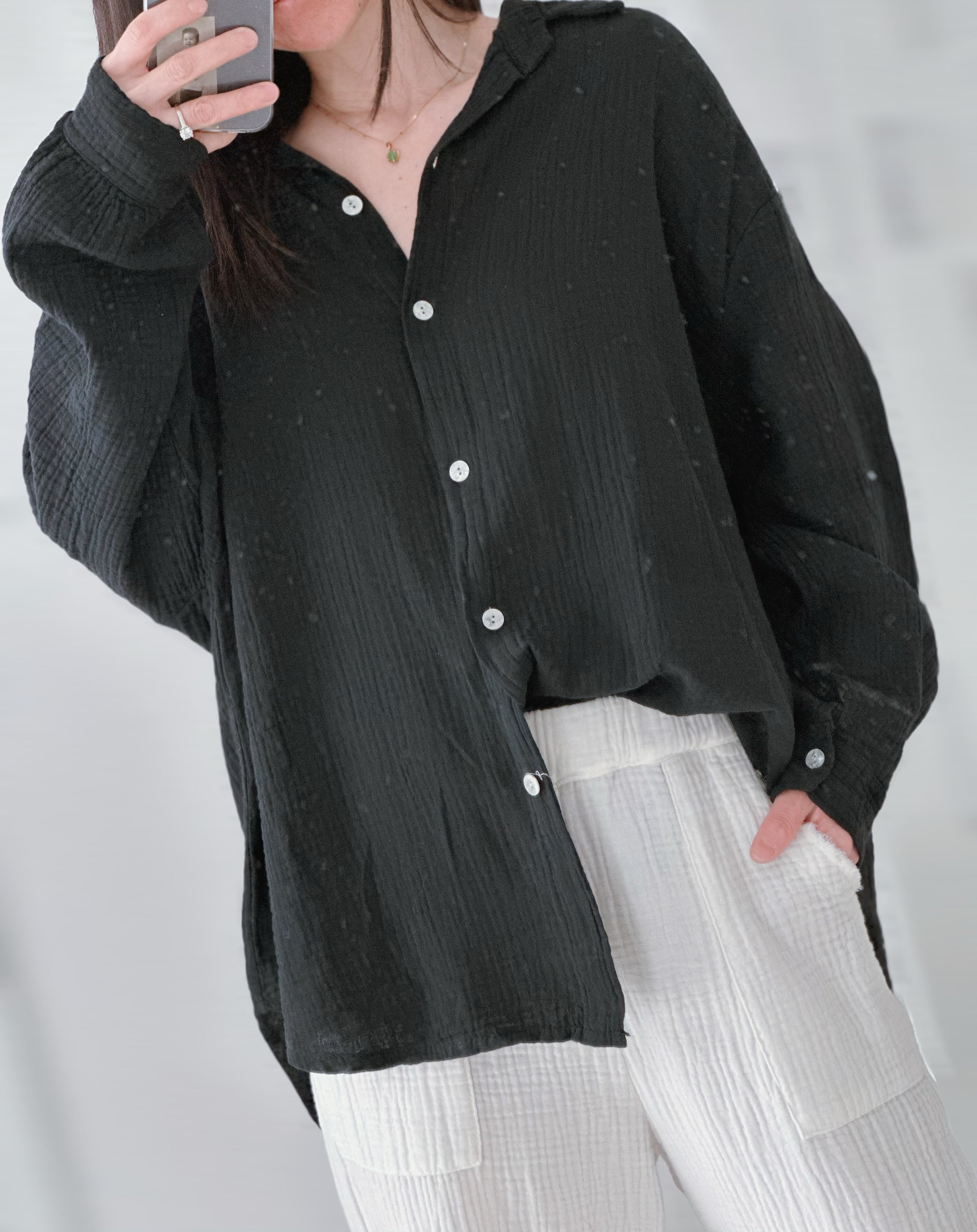 Blusa de muselina, regular, 34 colores