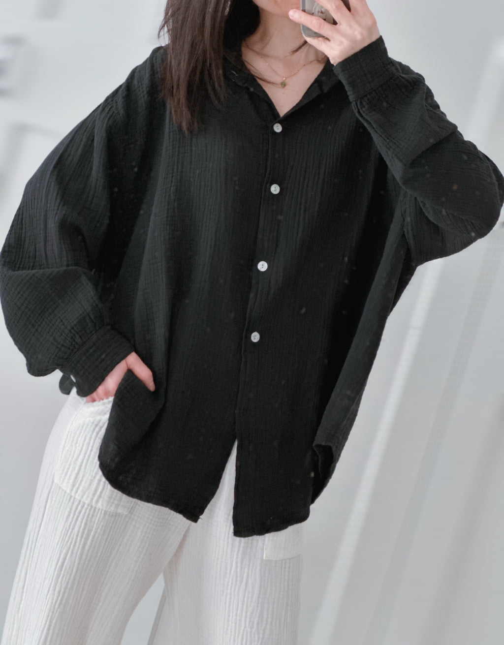 Blusa de muselina, regular, 34 colores