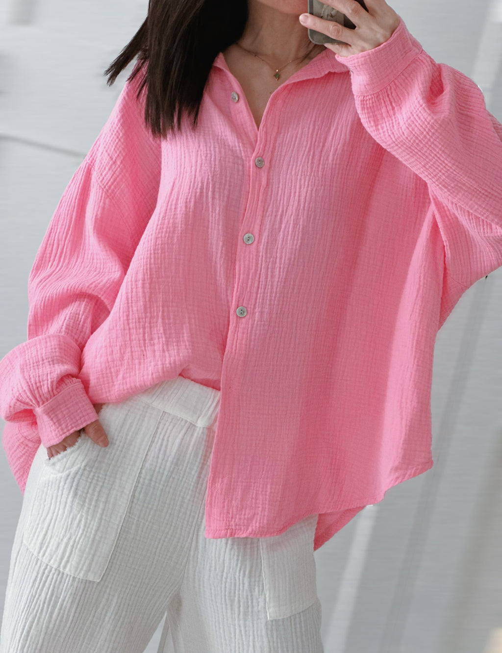 Blusa de muselina, regular, 34 colores
