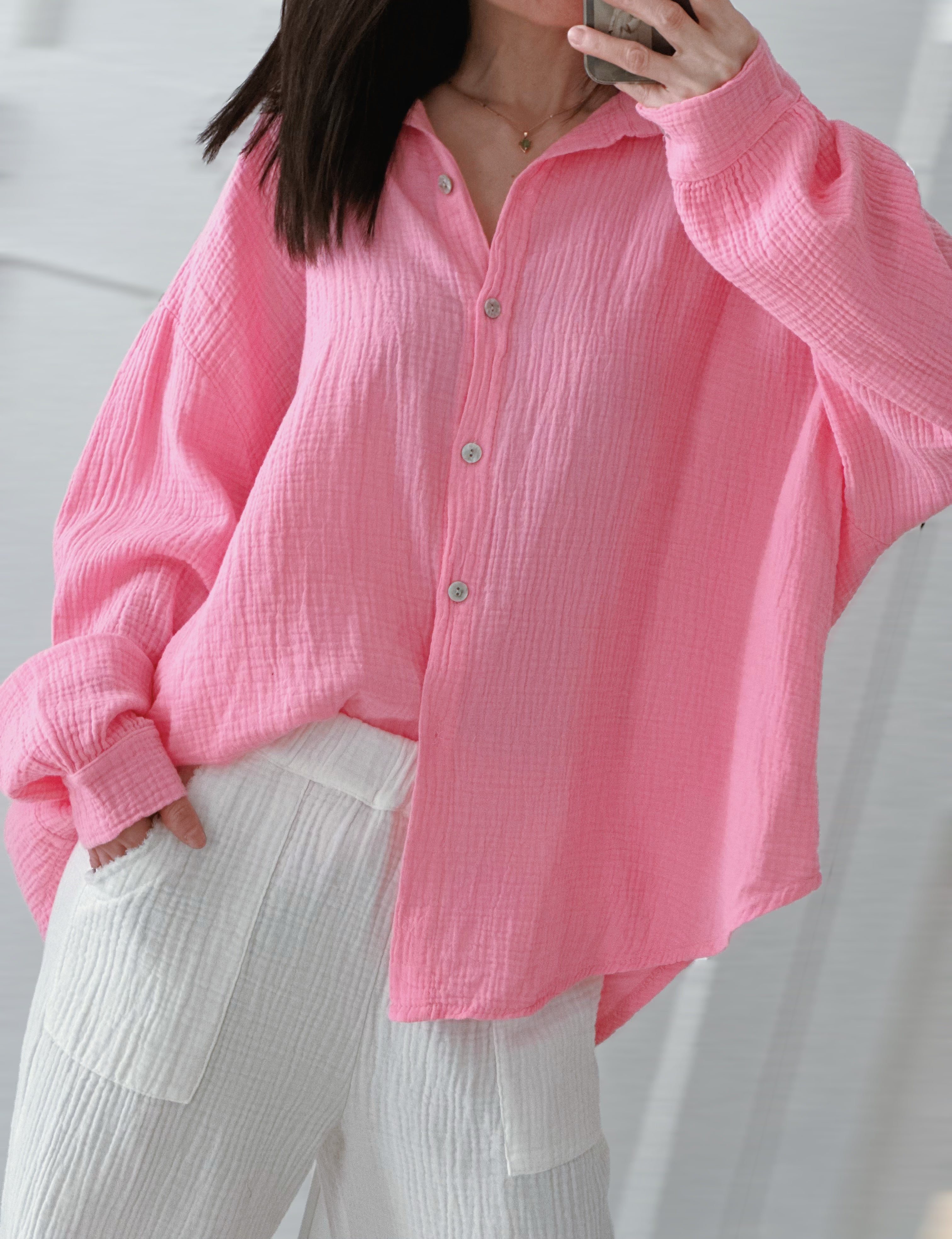 Blusa de muselina, regular, 34 colores