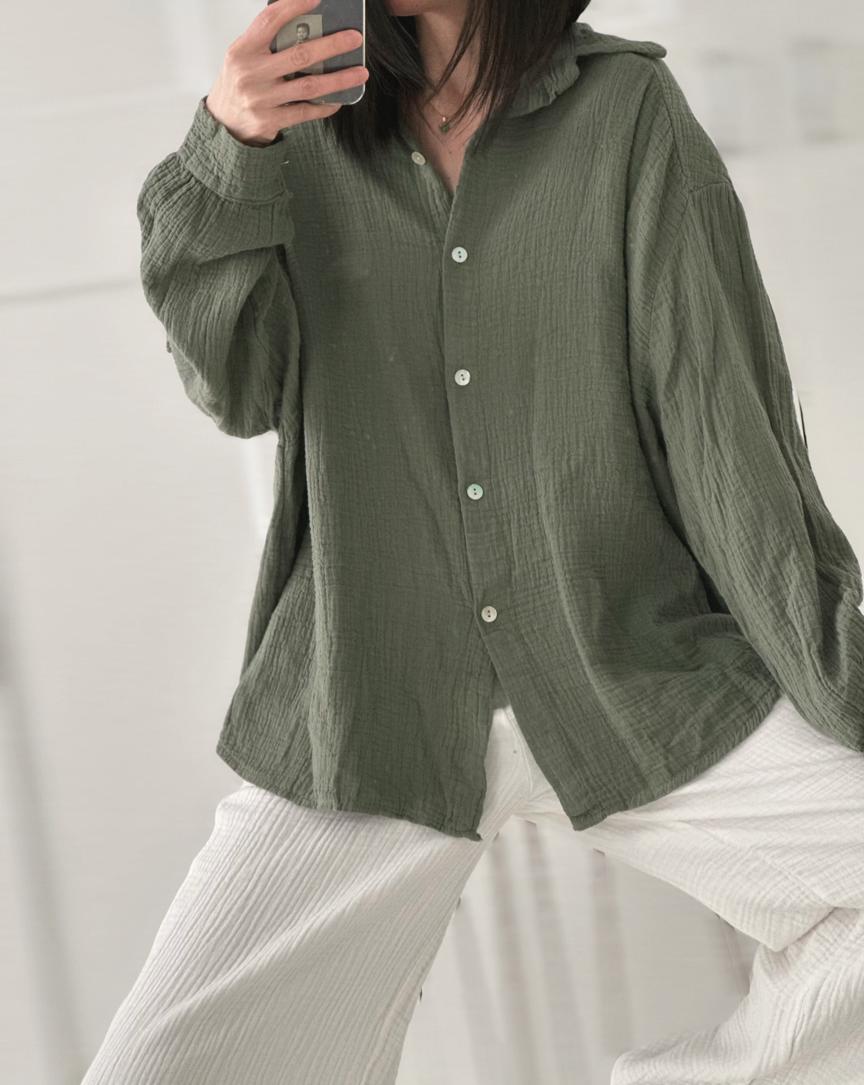 Blusa de muselina, regular, 34 colores