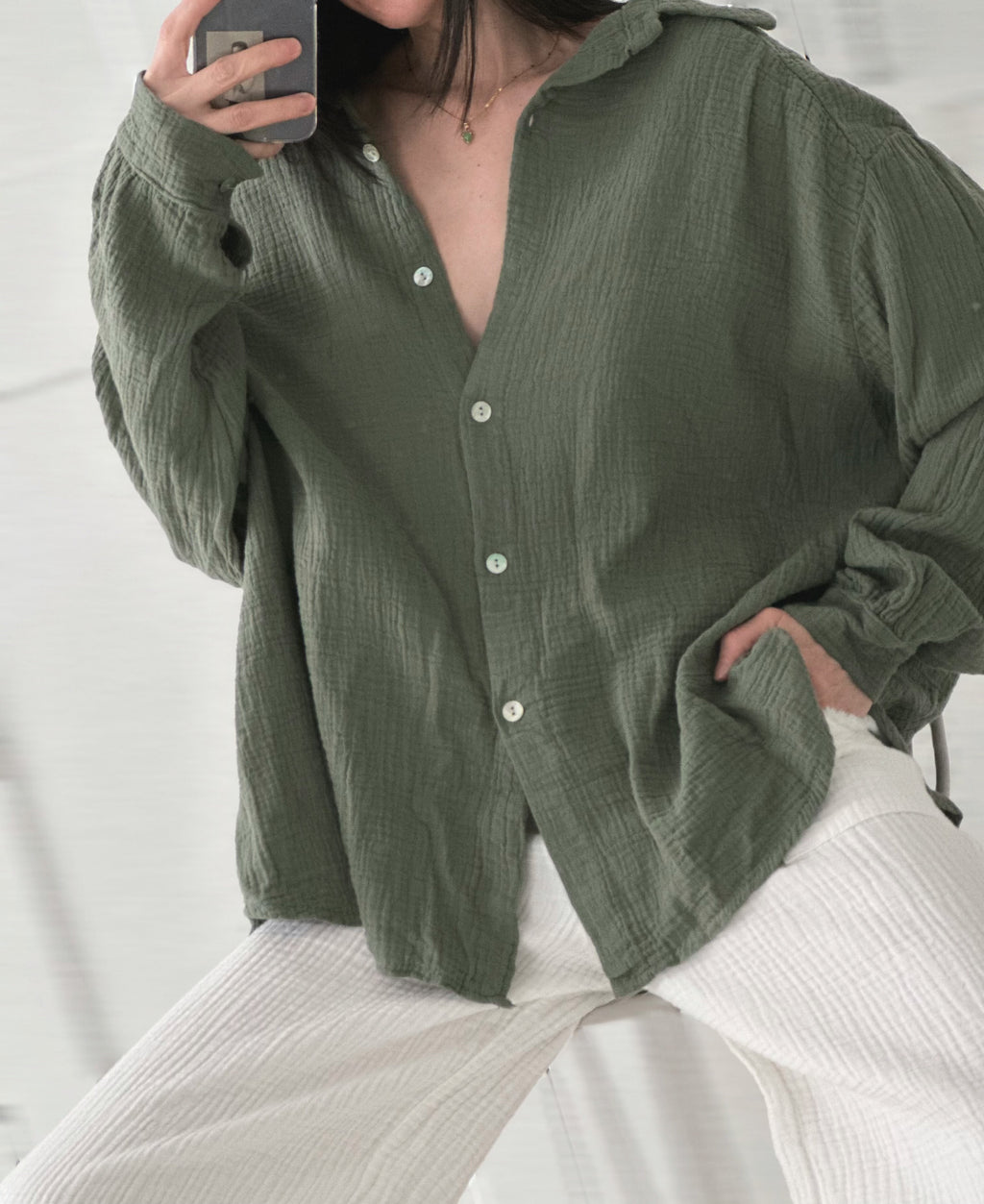Blusa de muselina, regular, 34 colores