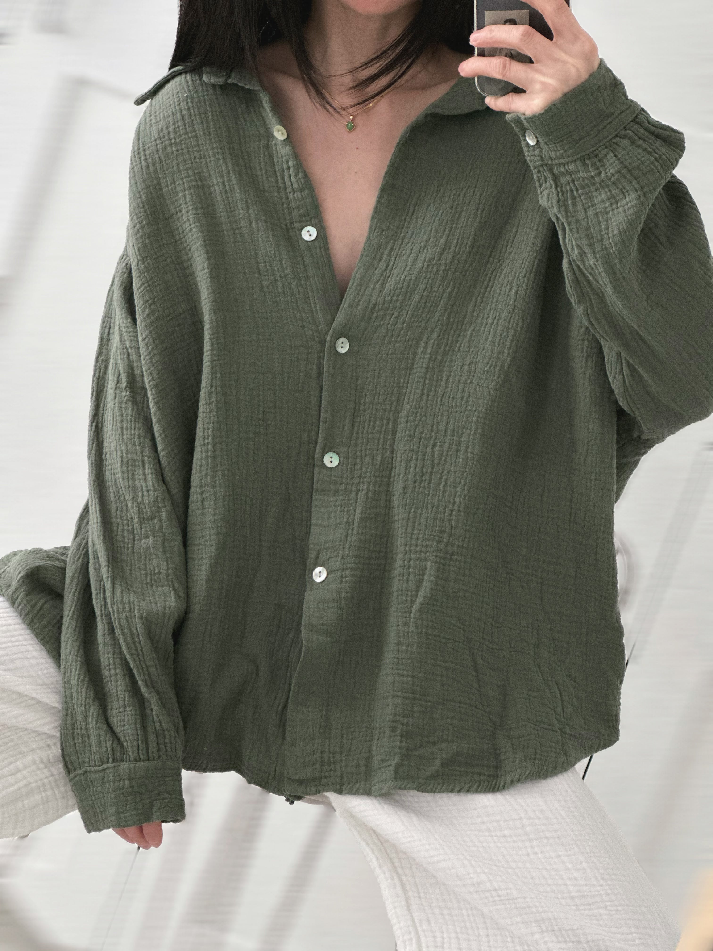 Blusa de muselina, regular, 34 colores