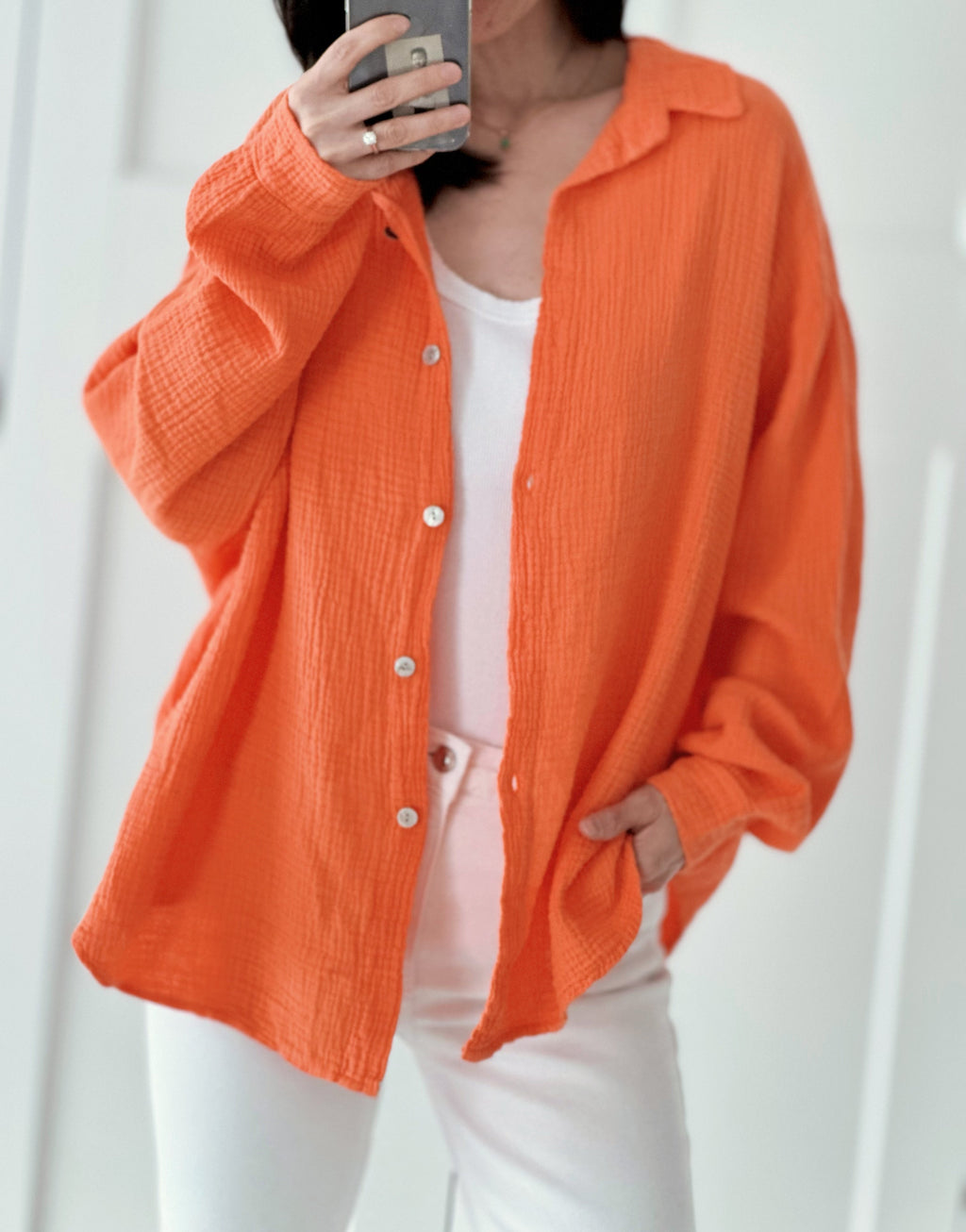 Blusa de muselina, regular, 34 colores