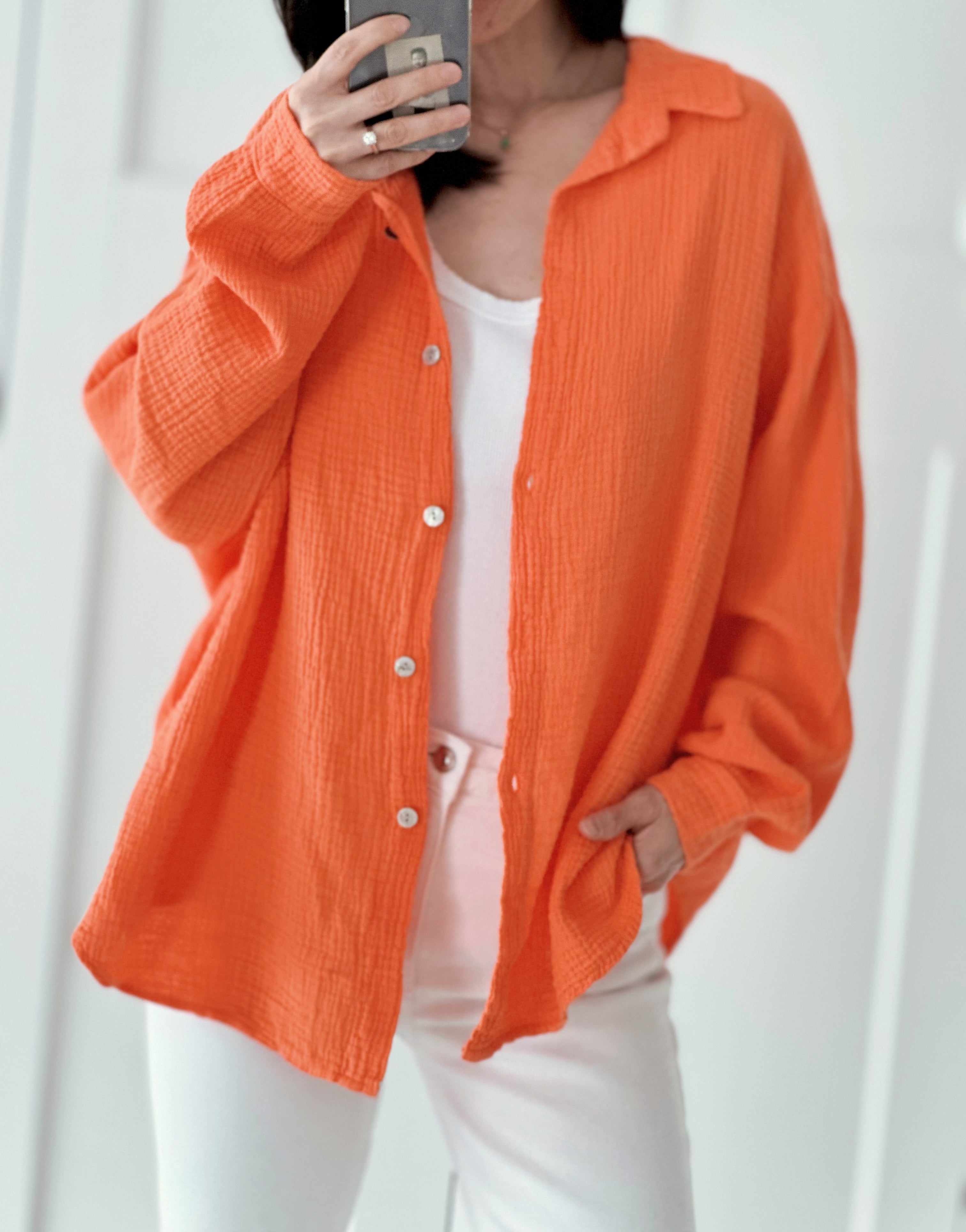 Blusa de muselina, regular, 34 colores