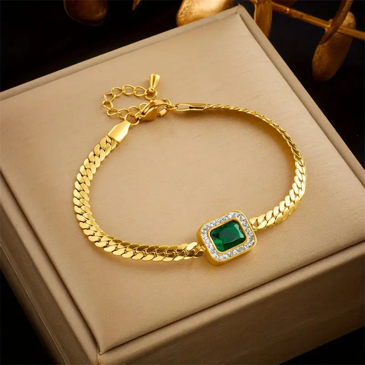 Collar verde Joana Grøn con esmeralda - Zelira