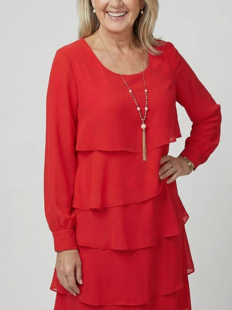 Bärbel | Vestido midi escalonado
