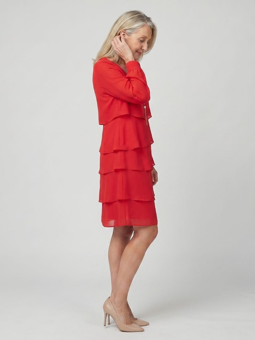Bärbel | Vestido midi escalonado