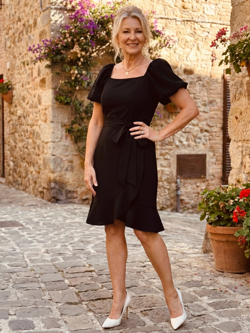 Magdalena | Minivestido con mangas abullonadas