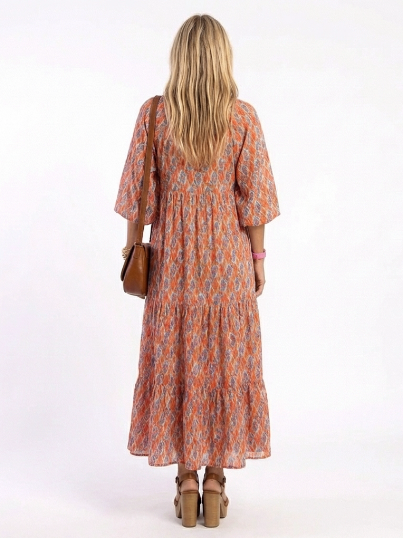 Nicole | Vestido midi con estampado geométrico