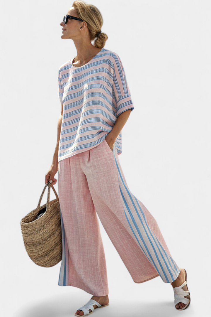 Virella, Conjunto de lino pastel suave de Zelira