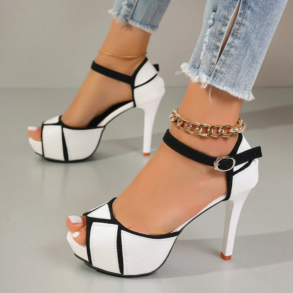 Mareike | Elegantes zapatos de plataforma con peeptoe