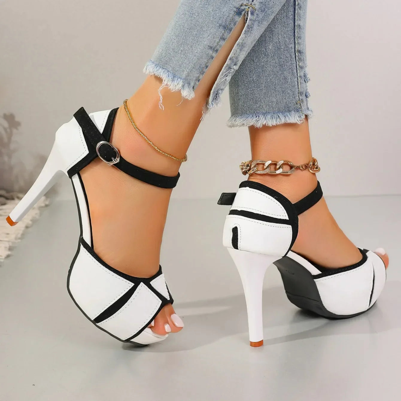 Mareike | Elegantes zapatos de plataforma con peeptoe