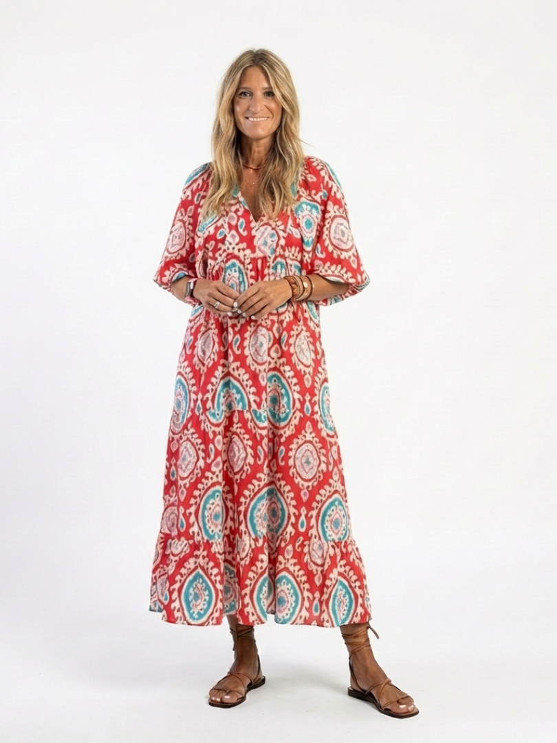 Stefanie | Vestido midi de estampado paisley
