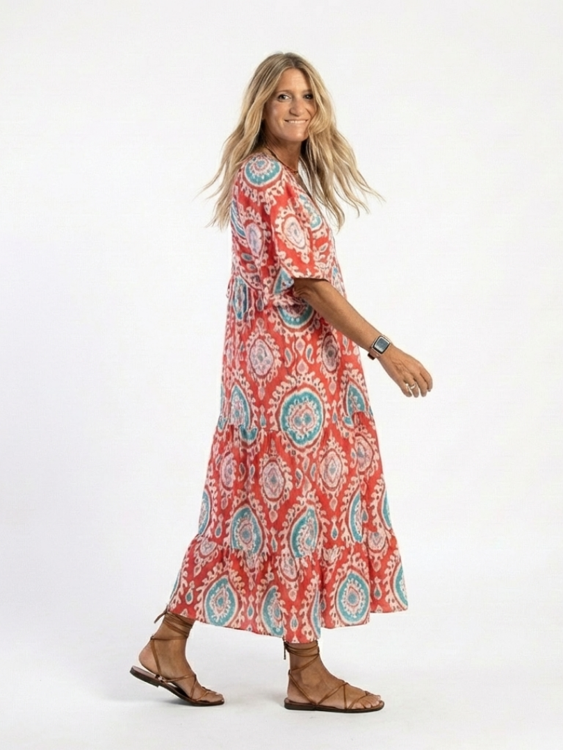 Stefanie | Vestido midi de estampado paisley