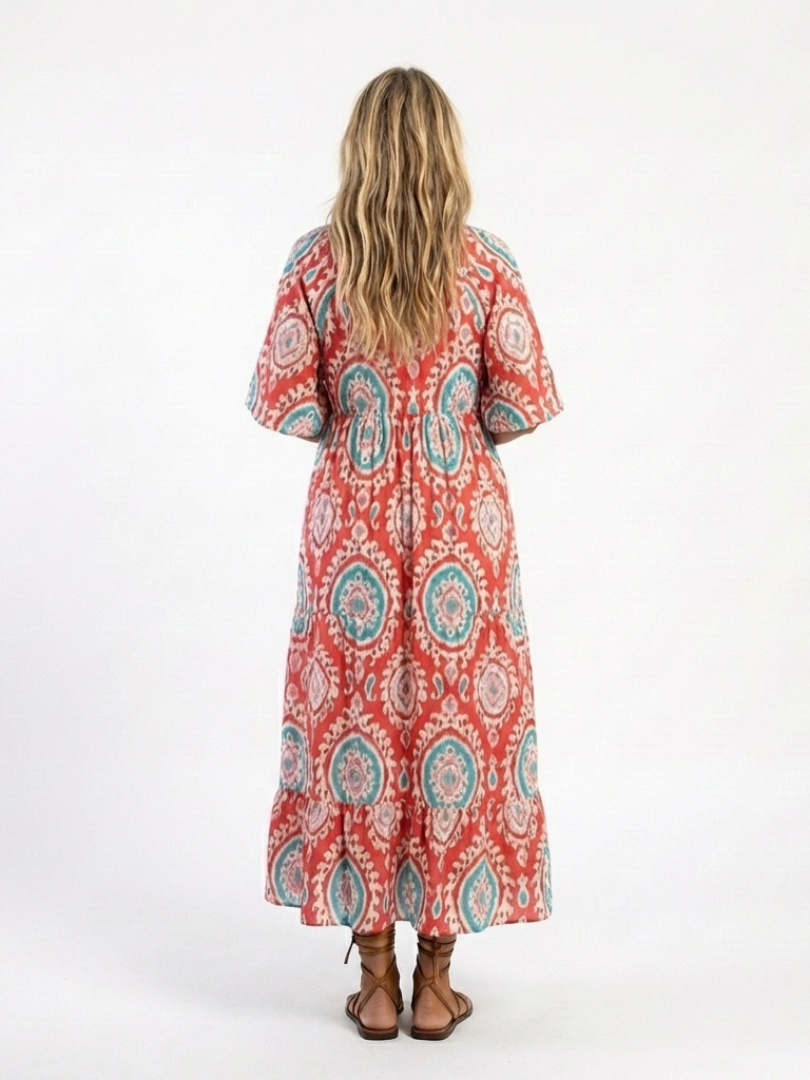 Stefanie | Vestido midi de estampado paisley
