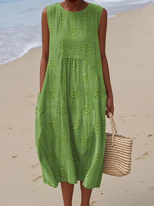 Sara, Vestido de verano ligero y sin mangas de Zelira